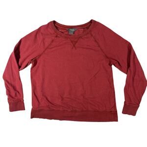 Natural Reflections Crew Long-Sleeve Sweatshirt Women's Small Rust Red